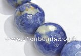 CSO21 AB grade 14mm faceted round sodalite beads wholesale