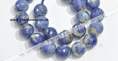 CSO21 AB grade 14mm faceted round sodalite beads wholesale