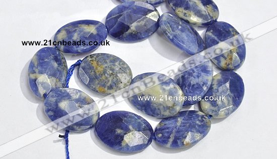 CSO28 15.5 inches faceted oval 18*25mm A grade sodalite beads