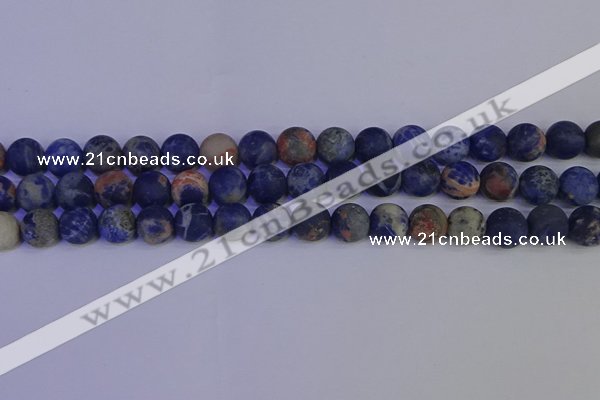 CSO523 15.5 inches 10mm round matte orange sodalite beads wholesale