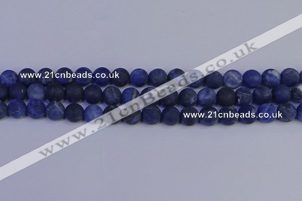 CSO544 15.5 inches 12mm round matte sodalite beads wholesale