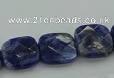 CSO726 15.5 inches 12*12mm faceted square sodalite gemstone beads