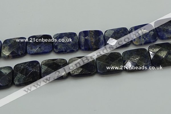 CSO731 15.5 inches 25*25mm faceted square sodalite gemstone beads