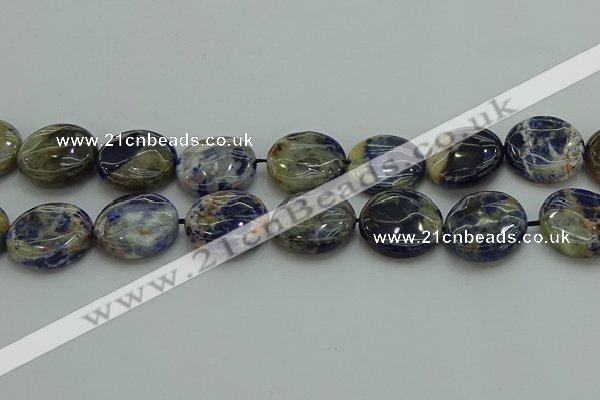 CSO776 15.5 inches 20mm flat round orange sodalite beads wholesale