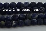 CSO810 15.5 inches 4mm round matte sodalite gemstone beads