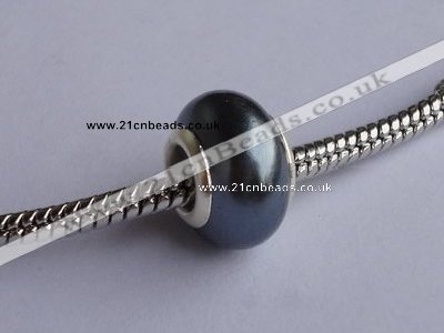 CSP04 20pcs silver plated core 8.5*14mm roundel shell pearl European beads