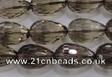 CSQ138 12*18mm faceted teardrop grade AA natural smoky quartz beads