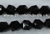 CSQ354 15.5 inches 12mm faceted nuggets smoky quartz beads