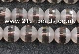 CSQ508 15.5 inches 10mm faceted round matte smoky quartz beads