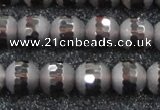 CSQ514 15.5 inches 12mm faceted round matte smoky quartz beads