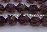 CSQ523 15.5 inches 10mm faceted nuggets smoky quartz beads