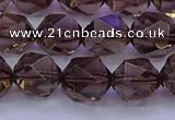 CSQ524 15.5 inches 12mm faceted nuggets smoky quartz beads