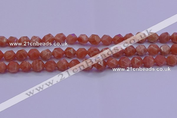 CSS683 15.5 inches 10mm faceted nuggets natural sunstone beads