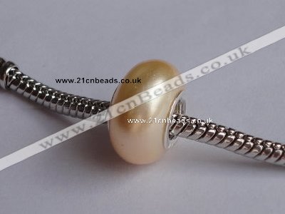 CSSP03 20pcs 925 silver core 8*14mm roundel shell pearl European beads