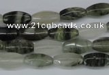 CSW110 15.5 inches 6*12mm rice seaweed quartz beads wholesale