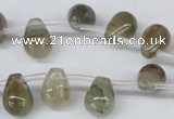 CSW120 Top-drilled 10*14mm teardrop seaweed quartz beads wholesale