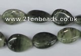 CSW162 15.5 inches 10*14mm flat teardrop seaweed quartz beads wholesale