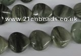 CSW168 15.5 inches 13*13mm heart seaweed quartz beads wholesale