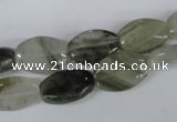 CSW172 15.5 inches 10*15mm flat drum seaweed quartz beads wholesale