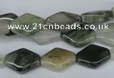 CSW175 15.5 inches 10*14mm hexagon seaweed quartz beads wholesale