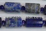 CTB210 15.5 inches 13*18mm faceted tube lapis lazuli gemstone beads