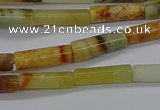 CTB324 15.5 inches 4*13mm tube flower jade beads wholesale