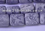 CTB570 15.5 inches 10*13mm triangle matte grey picture jasper beads