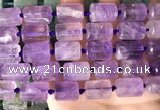 CTB651 15.5 inches 12*16mm faceted tube amethyst beads