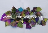 CTD1169 Top drilled 15*25mm - 30*40mm freeform plated agate beads