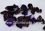 CTD1170 Top drilled 15*25mm - 30*40mm freeform plated agate beads
