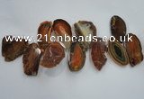 CTD1518 Top drilled 20*50mm - 30*65mm freeform agate slab beads
