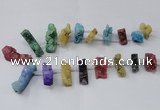 CTD1655 Top drilled 10*20mm - 15*40mm freeform druzy agate beads