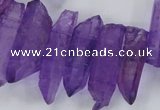 CTD1699 Top drilled 8*15mm - 11*35mm sticks dyed white crystal beads