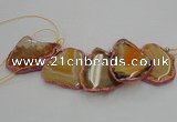 CTD1739 Top drilled 25*35mm - 35*50mm freeform agate slab beads