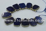 CTD1771 Top drilled 18*28mm - 22*35mm freeform lapis lazuli slab beads