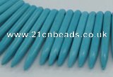 CTD2023 Top drilled 5*20mm - 5*45mm sticks turquoise beads