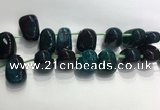 CTD2134 Top drilled 15*25mm - 18*25mm freeform agate beads