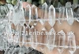 CTD2240 Top drilled 10*22mm - 12*45mm faceted nuggets white crystal beads