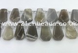 CTD2334 Top drilled 16*18mm - 20*30mm faceted freeform moonstone beads