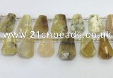 CTD2368 Top drilled 16*18mm - 20*30mm freeform yellow opal beads
