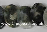 CTD24 Top drilled 20*30mm oval moss agate beads wholesale
