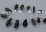 CTD2506 Top drilled 15*20mm - 25*35mm freeform druzy agate beads