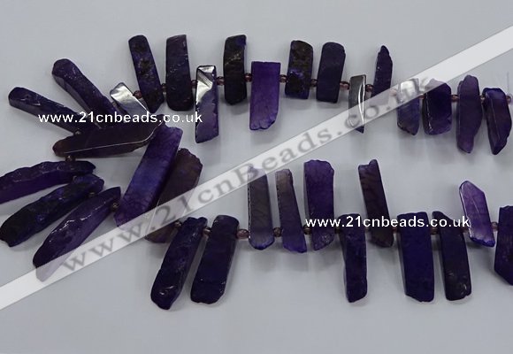 CTD2534 Top drilled 8*30mm - 11*50mm sticks agate gemstone beads