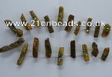 CTD2578 Top drilled 10*30mm - 10*50mm sticks plated druzy agate beads