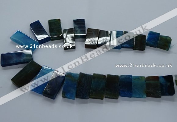 CTD2611 Top drilled 14*27mm - 16*42mm rectangle agate beads