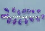 CTD2623 Top drilled 10*25mm - 20*45mm nuggets plated druzy quartz beads