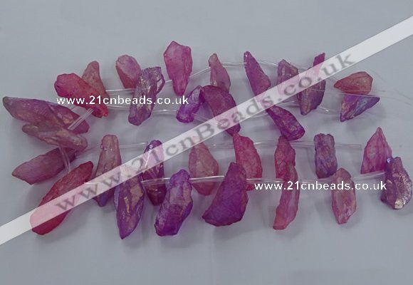 CTD2632 Top drilled 10*25mm - 20*45mm nuggets plated druzy quartz beads