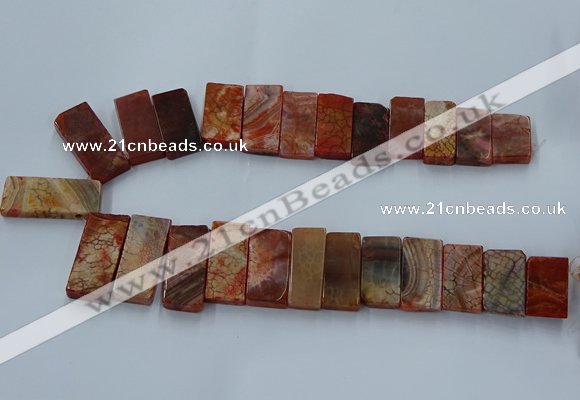 CTD2691 Top drilled 16*22mm - 16*55mm rectangle agate beads