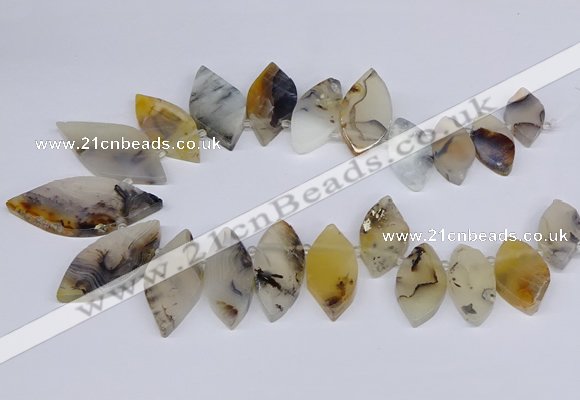 CTD2735 Top drilled 15*30mm - 25*50mm marquise montana agate beads