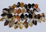 CTD2871 Top drilled 12*25mm - 18*45mm sticks agate gemstone beads